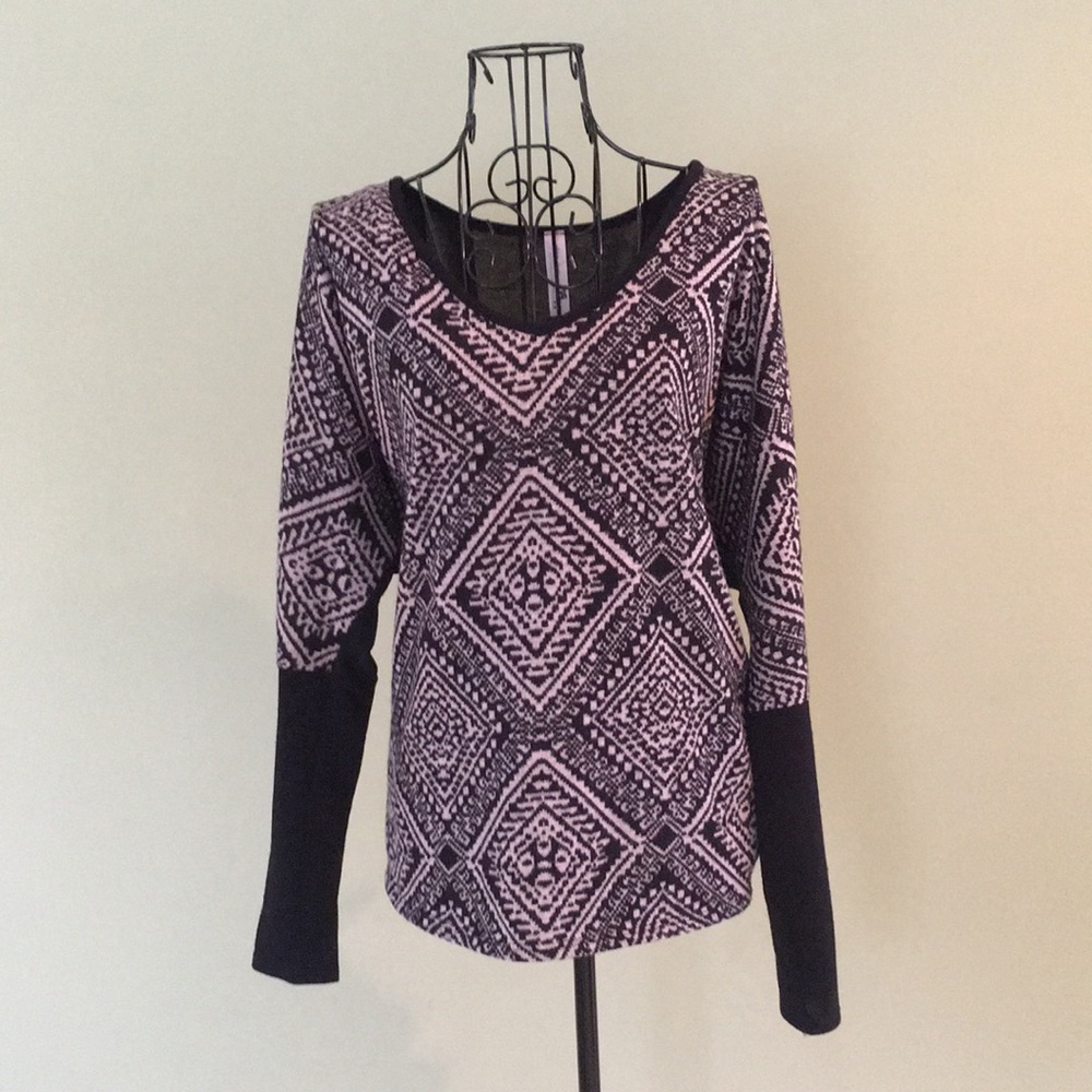 Pink Owl Black and Cream Top